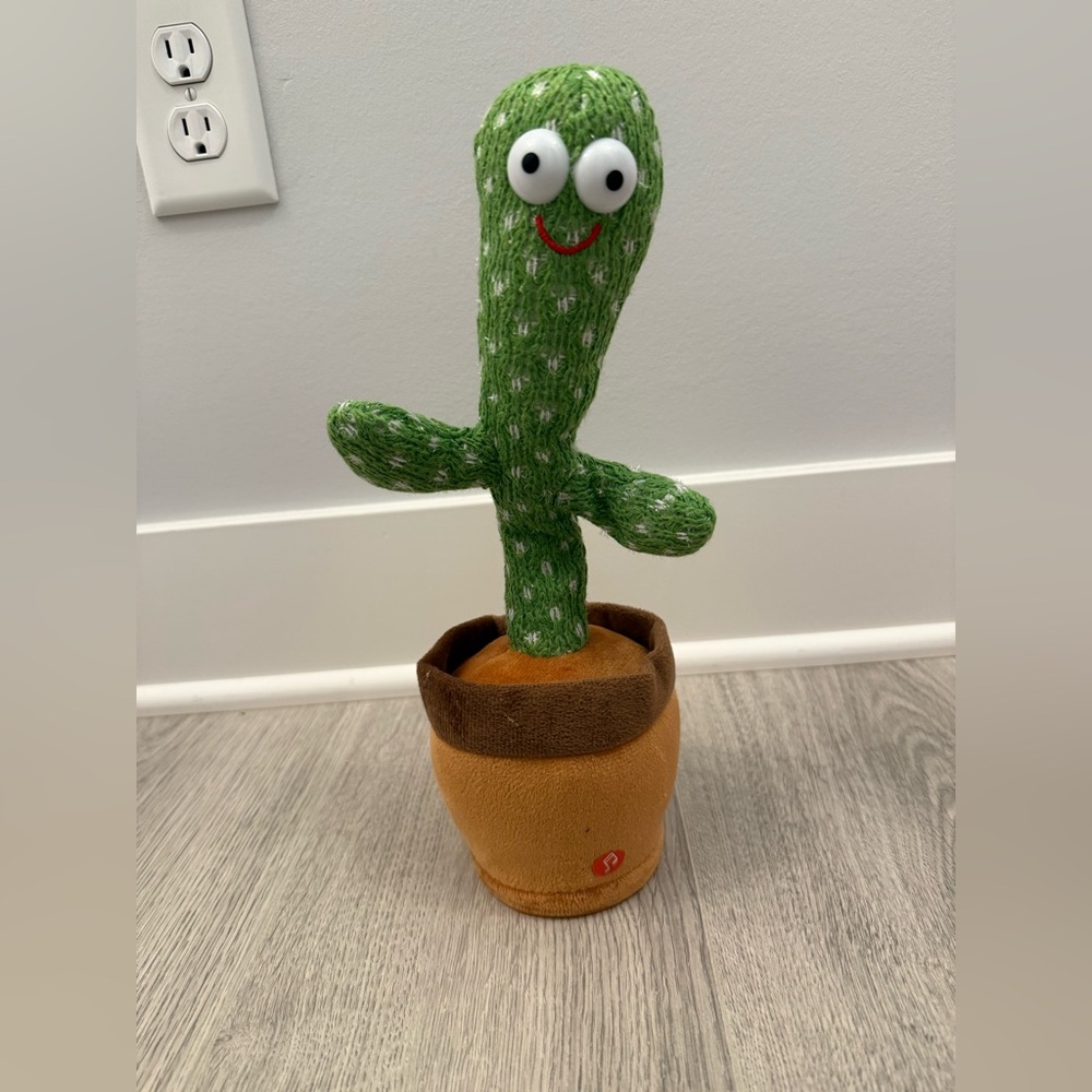 Dancing & Repeat talking Cactus Plush Toy - Green and Brown